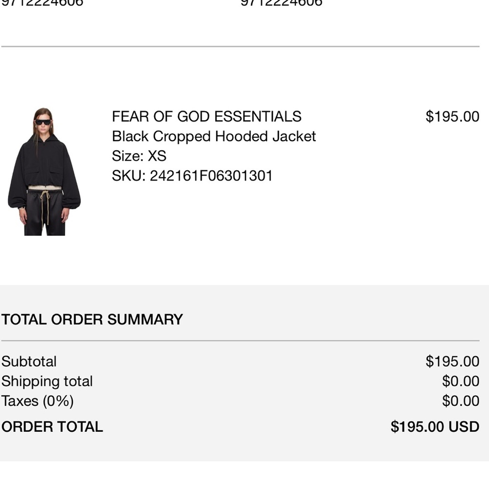Fear of God Essentials hooded anorak jacket, black, xs - Picture 6 of 6